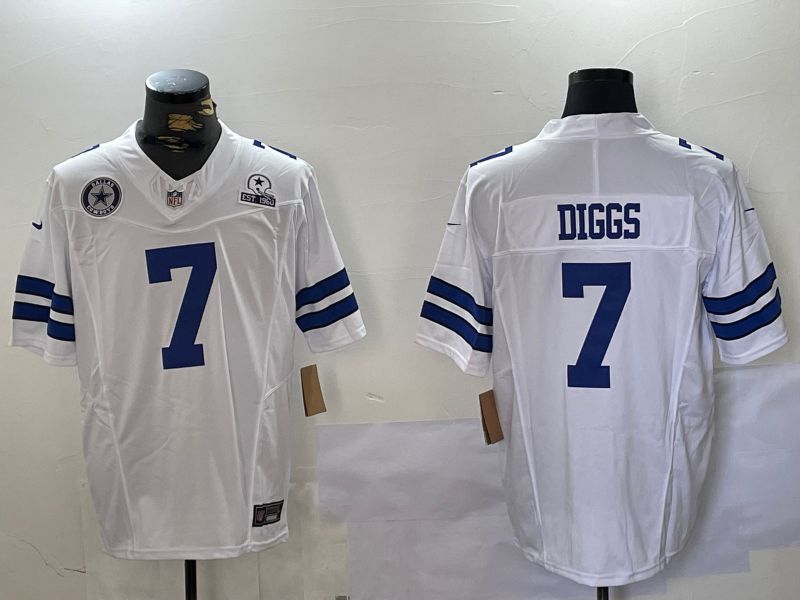 Men Dallas Cowboys #7 Diggs White 2024 Nike Limited NFL Jersey style 5